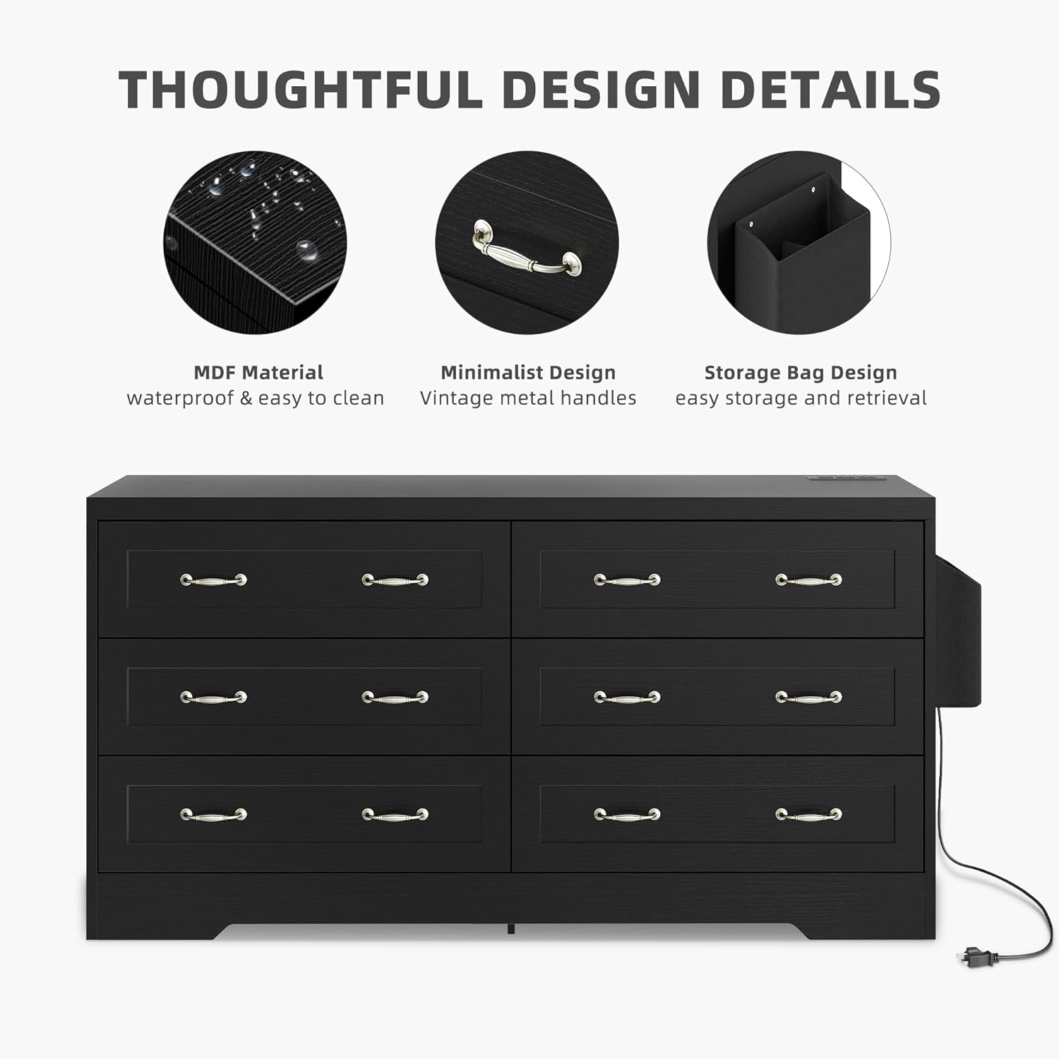 65 Inch TV Stand With Power Outlets And Entertainment Console