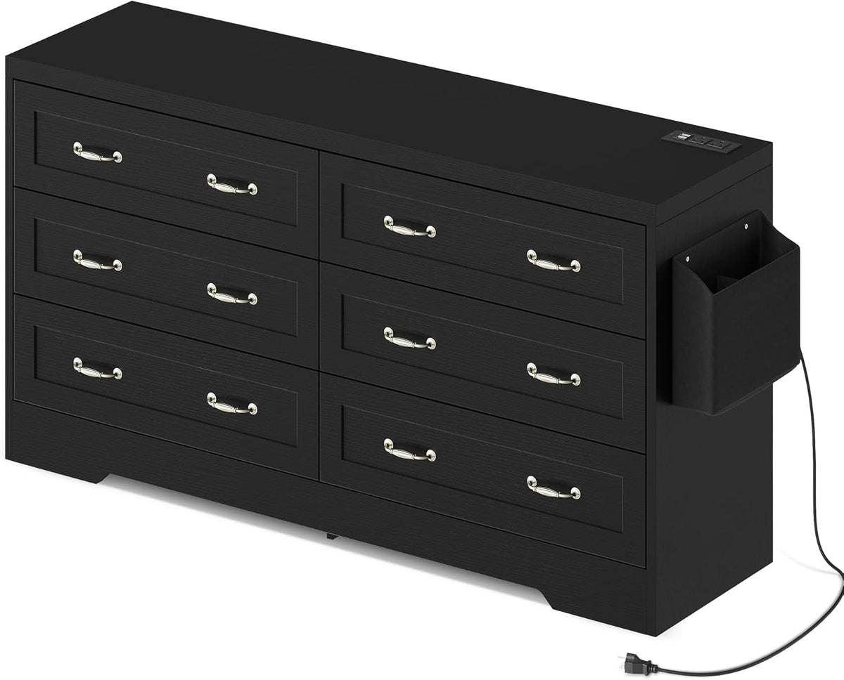 65 Inch TV Stand With Power Outlets And Entertainment Console