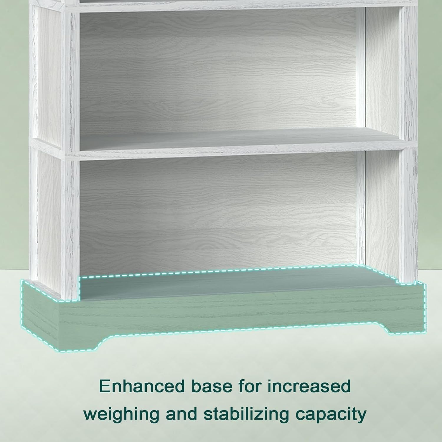 65 Inch Tall Wood Bookcase With Five Shelves Floor Standing