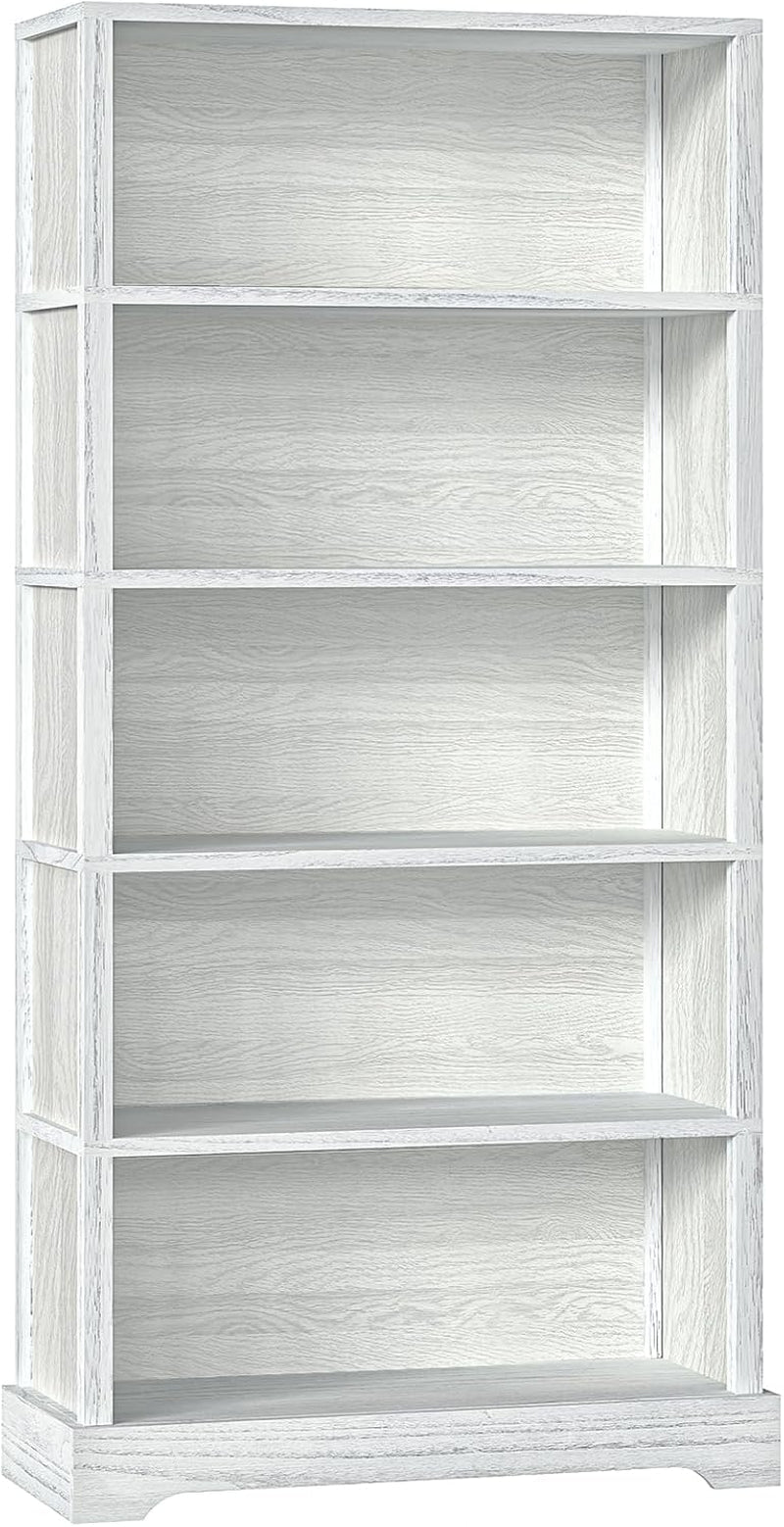 65 Inch Tall Wood Bookcase With Five Shelves Floor Standing