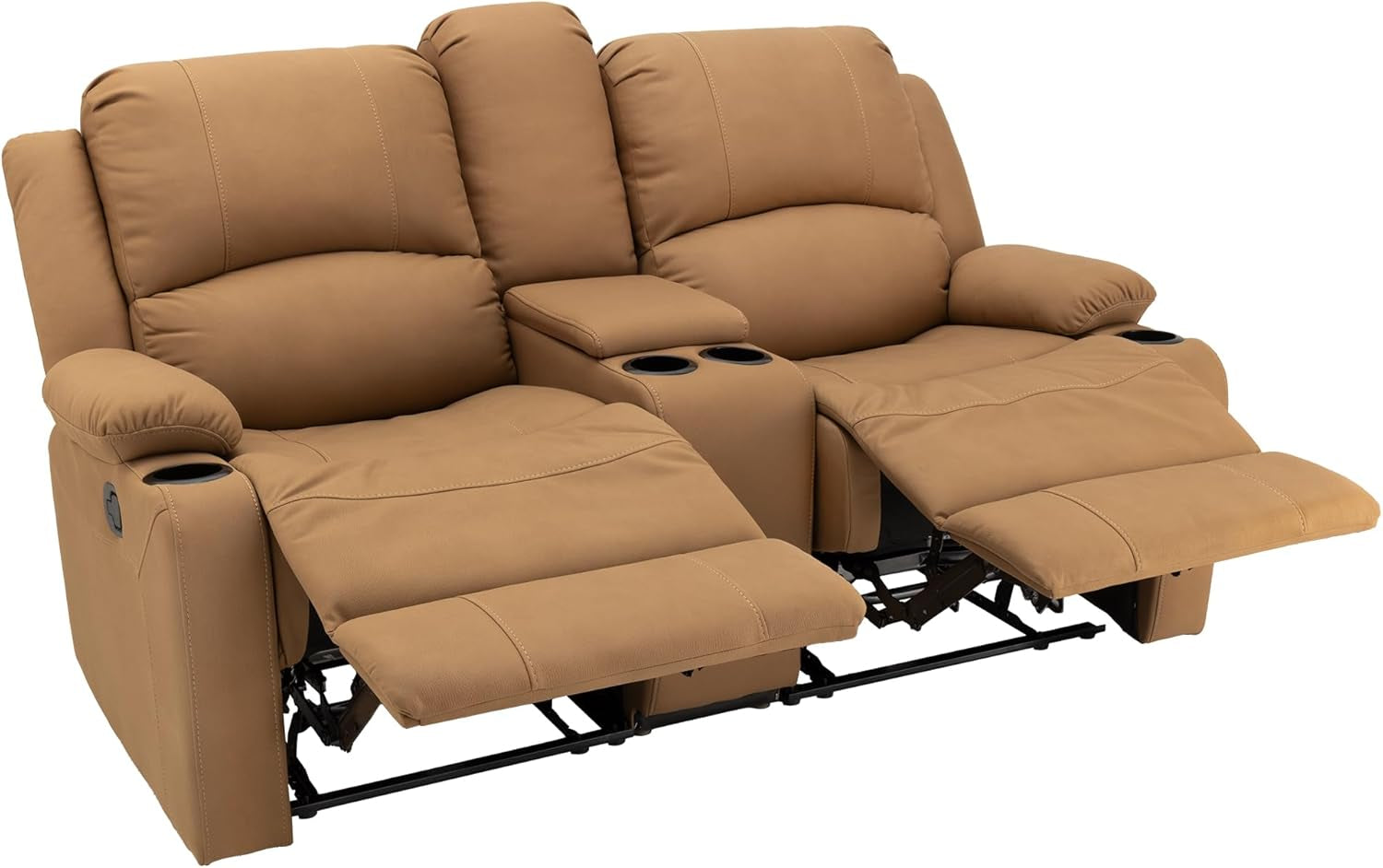 65 Inch Wall Hugger Double Recliner RV Sofa With Console