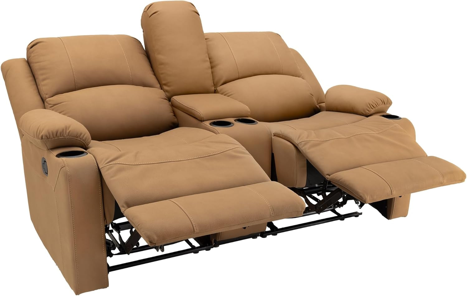 65 Inch Wall Hugger Double Recliner RV Sofa With Console
