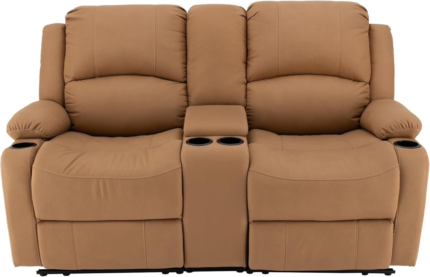 65 Inch Wall Hugger Double Recliner RV Sofa With Console