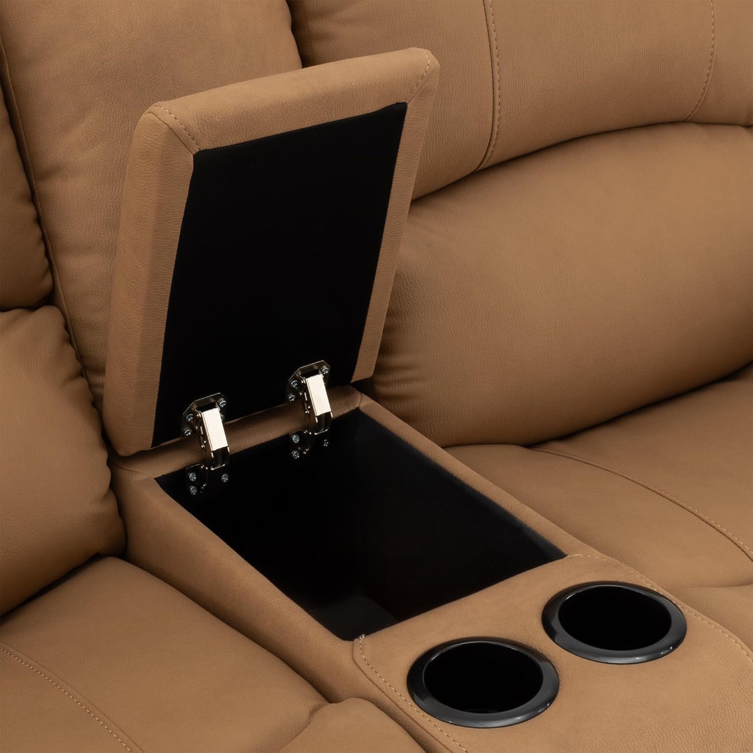 65 Inch Wall Hugger Double Recliner RV Sofa With Console