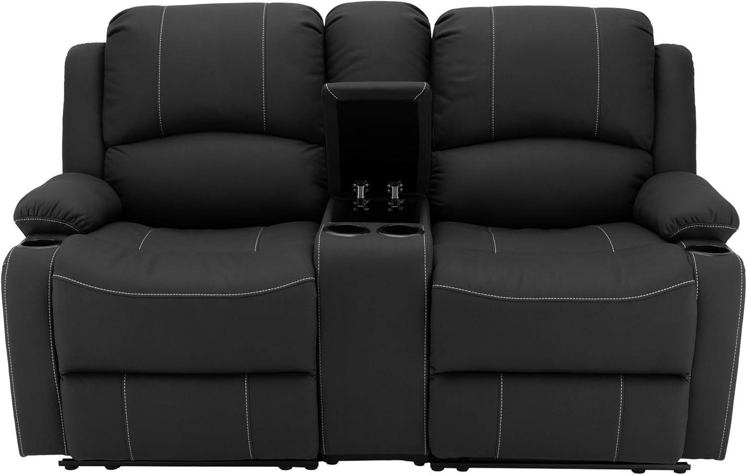 65 Inch Wall Hugger RV Recliner Sofa Console Black
