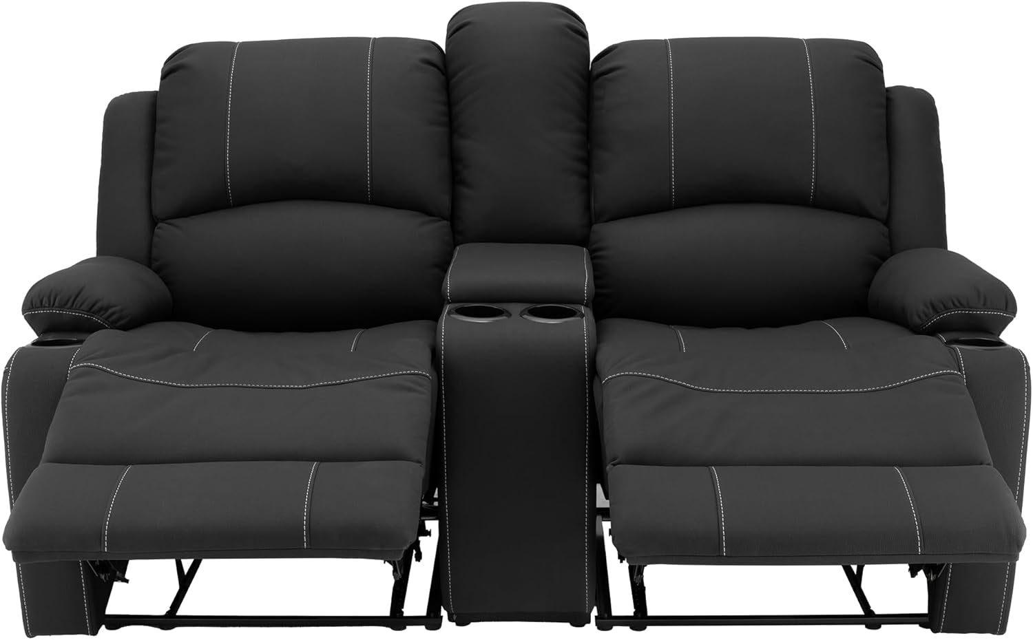 65 Inch Wall Hugger RV Recliner Sofa Console Black