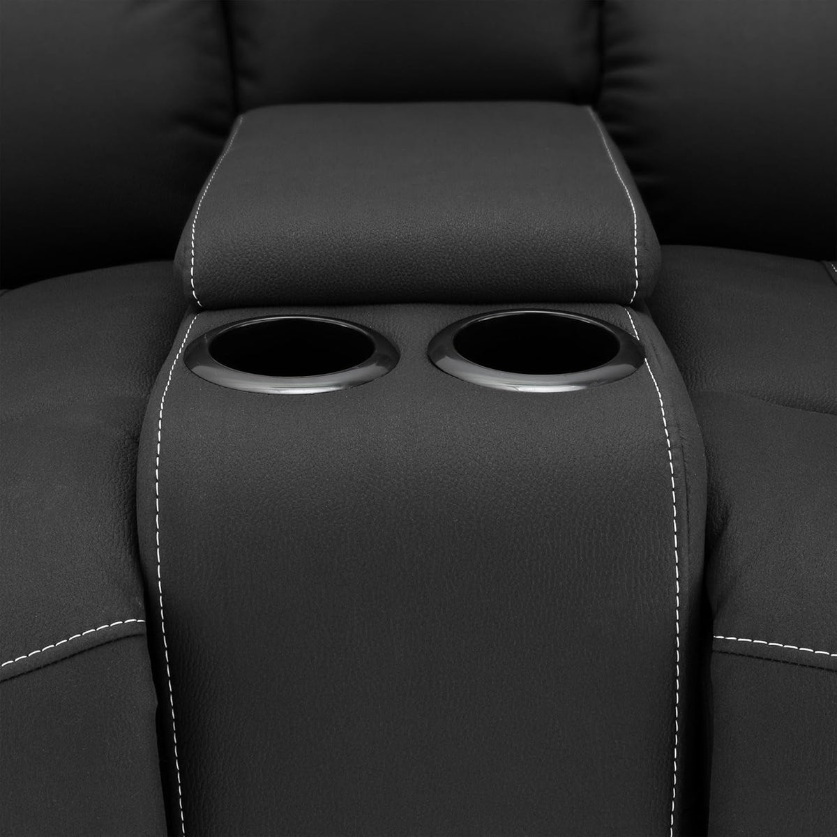 65 Inch Wall Hugger RV Recliner Sofa Console Black
