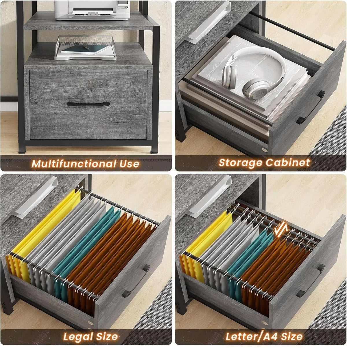 66 Inch Home Office Desk With File Drawer For Computer