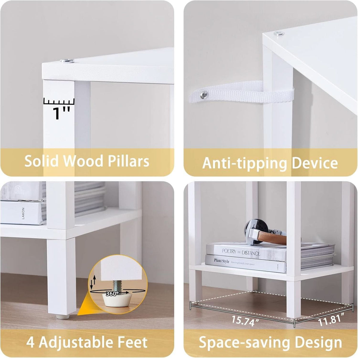 66 Inch Tall Bookshelf 6 Tier Slim Storage Display