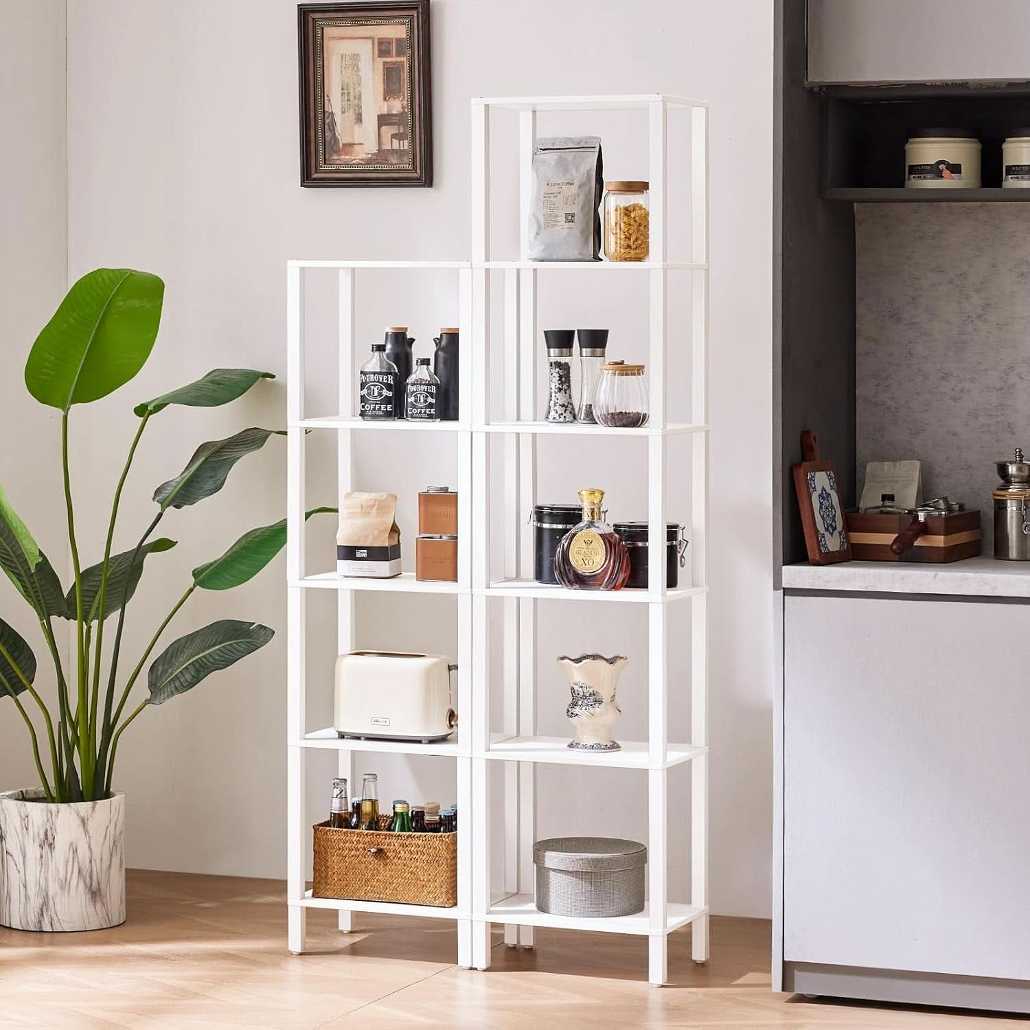 66 Inch Tall Bookshelf 6 Tier Slim Storage Display