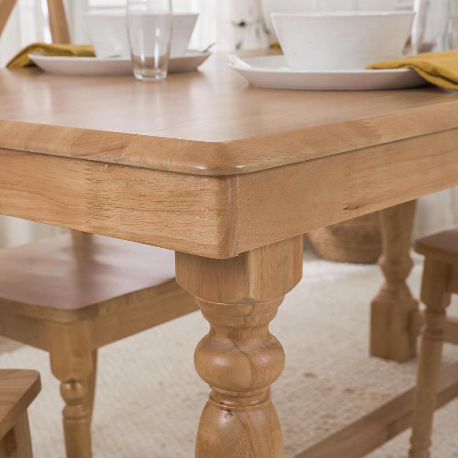 67 Inch Squire Trestle Farmhouse Dining Table Light Brown