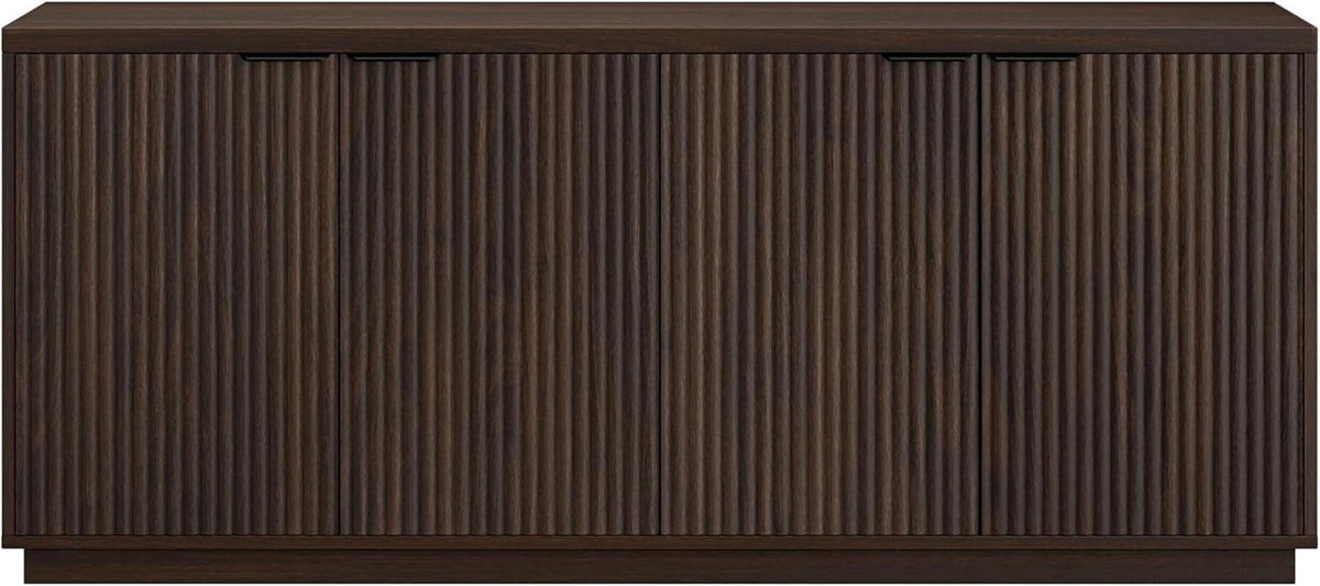68 Inch Fluted Sideboard Buffet With Cable Management Alder Brown Finish