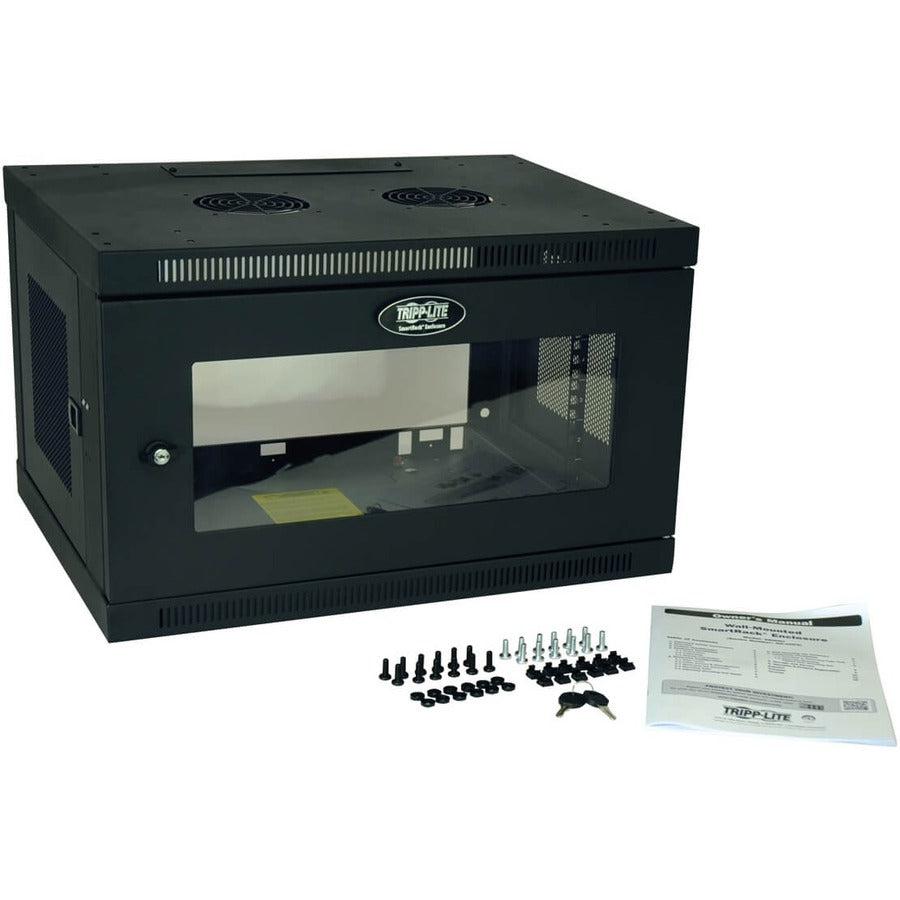 6U Wall Mount Rack Enclosure - Low Profile Switch Depth Cabinet | Tripp Lite SRW6UG