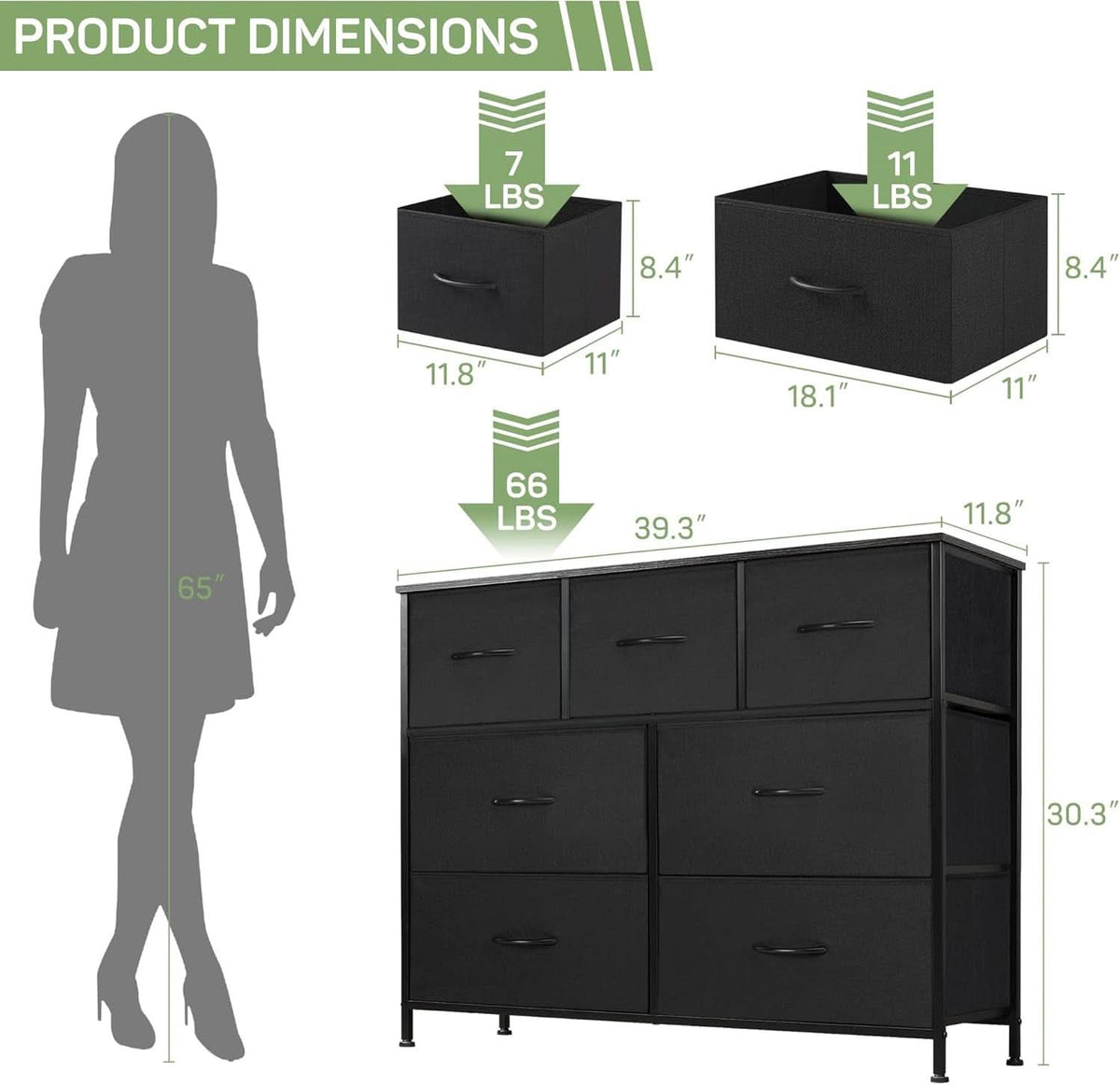 7 Drawer Dresser And TV Stand For 45 Inch TV Bedroom