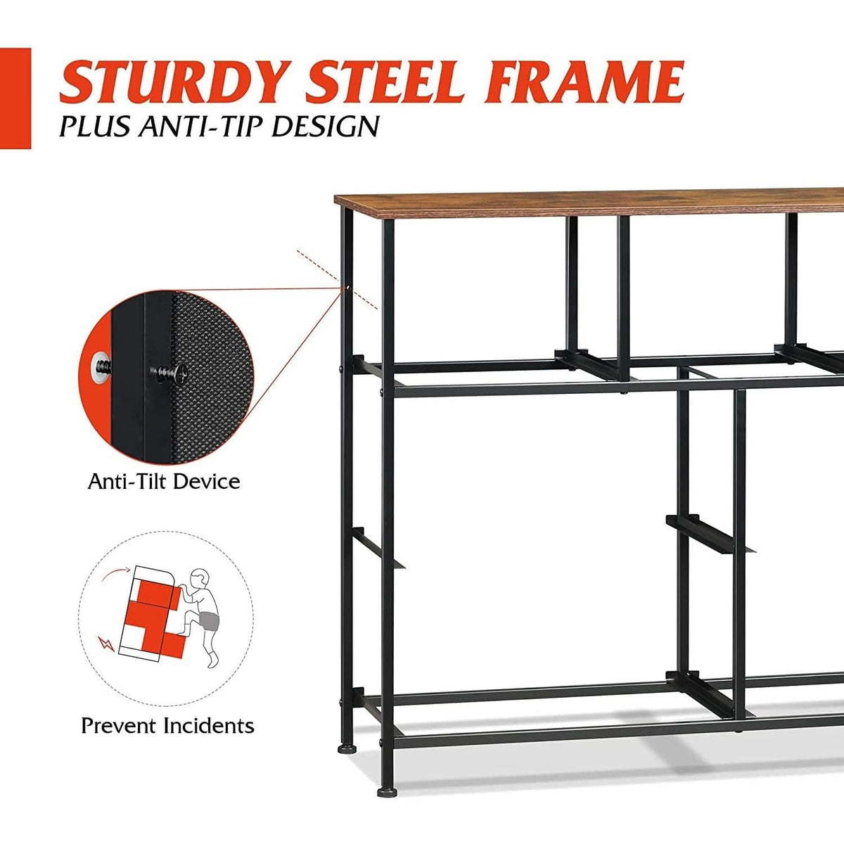 7 Drawer Dresser With Deep Storage And Wood Top Finish