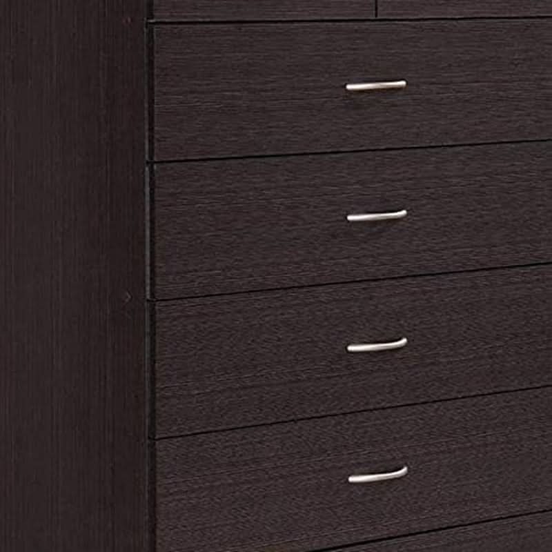 7 Drawer Wood Dresser For Bedroom 31.5 Inch Wide With Top Drawer Locks Chocolate