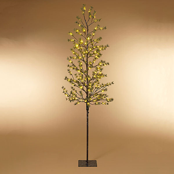 7 Foot Icy Pine Tree with 140 Warm White LED Lights