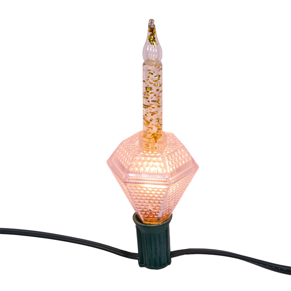 7-Light Gold Glitter Diamond Bubble Light Set
