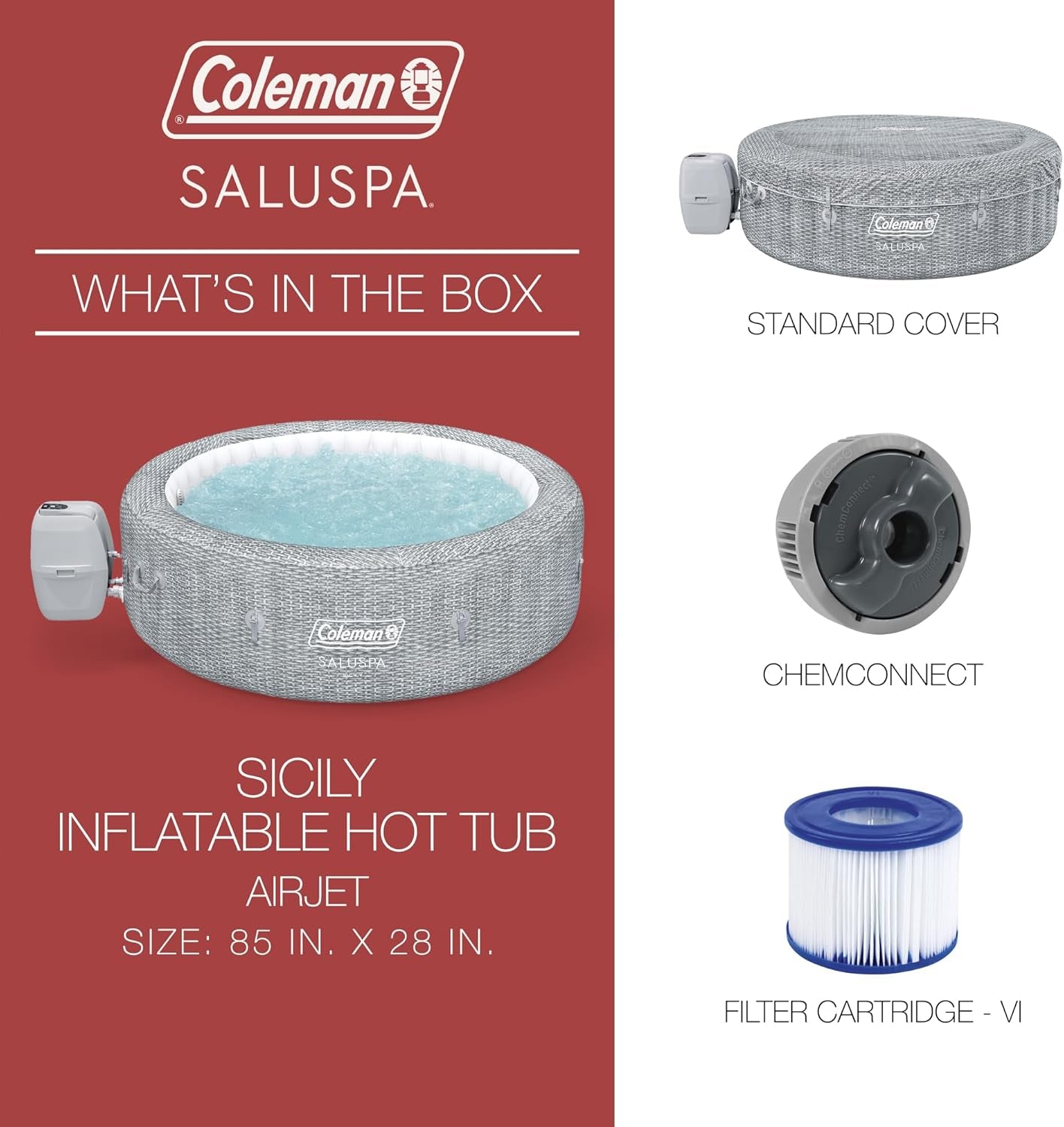 7 Person Inflatable Hot Tub With 180 AirJets System