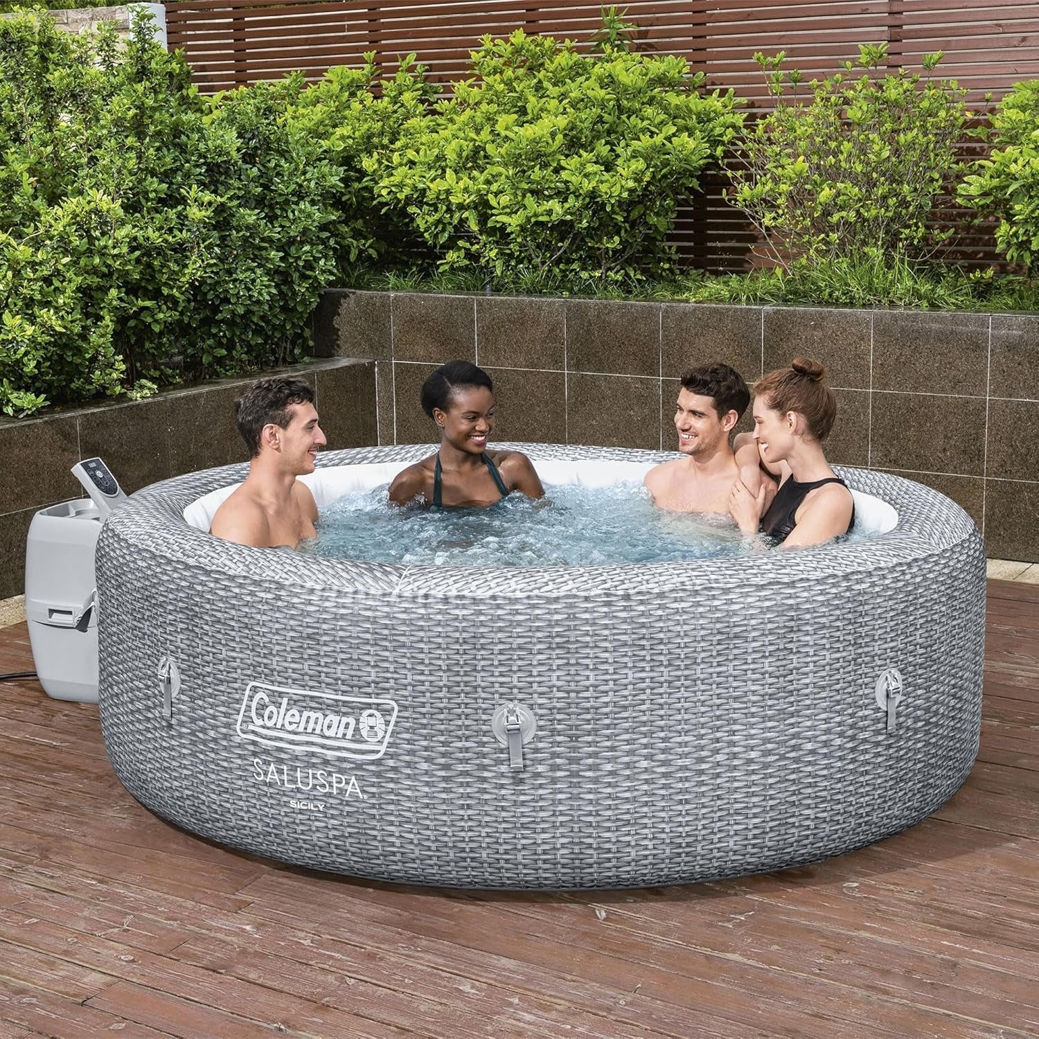 7 Person Inflatable Hot Tub With 180 AirJets System