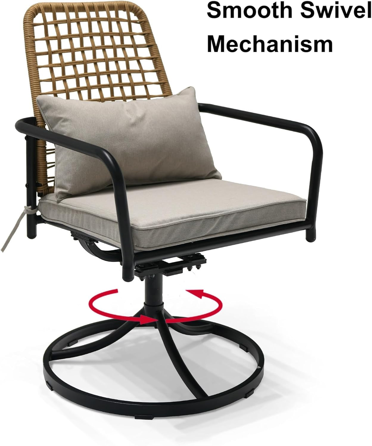 7 Piece Outdoor Dining Set with Wicker Chairs