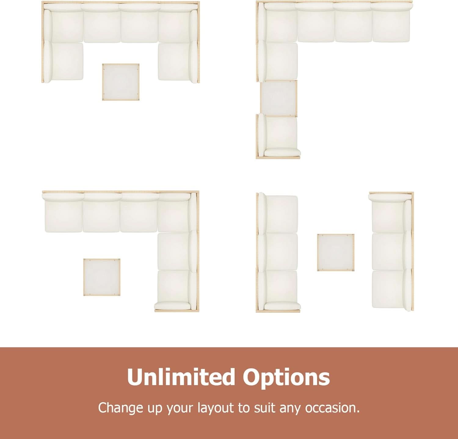 7 Piece Outdoor Wicker Sectional Set With Tempered Glass