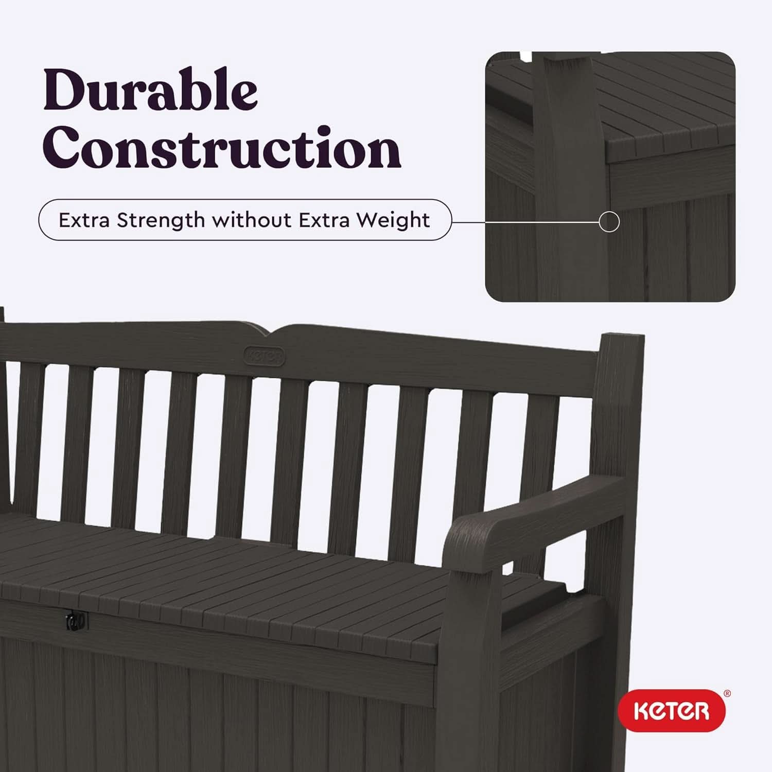 70 Gallon Outdoor Storage Bench Box for Garden Tools