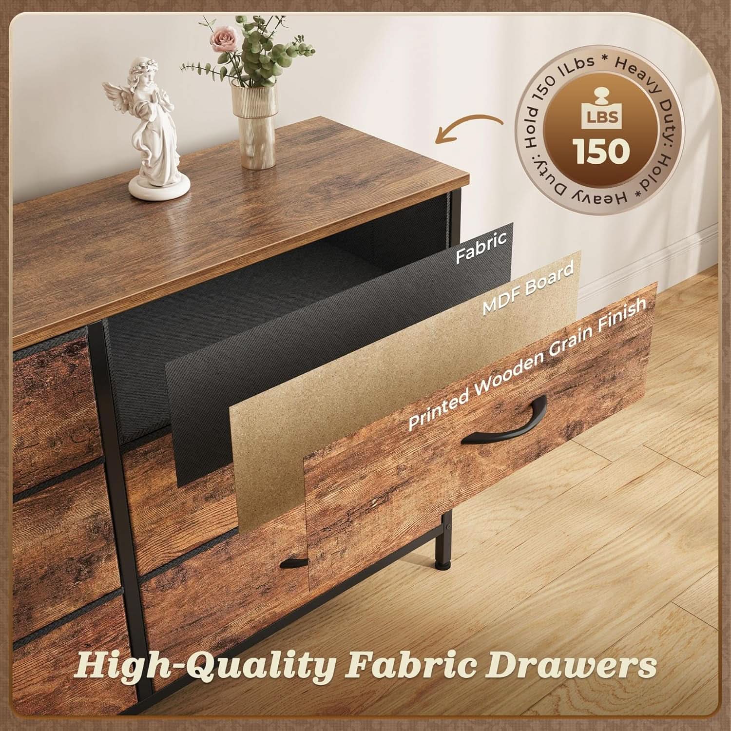 70 Inch Dresser TV Entertainment Center With Drawers