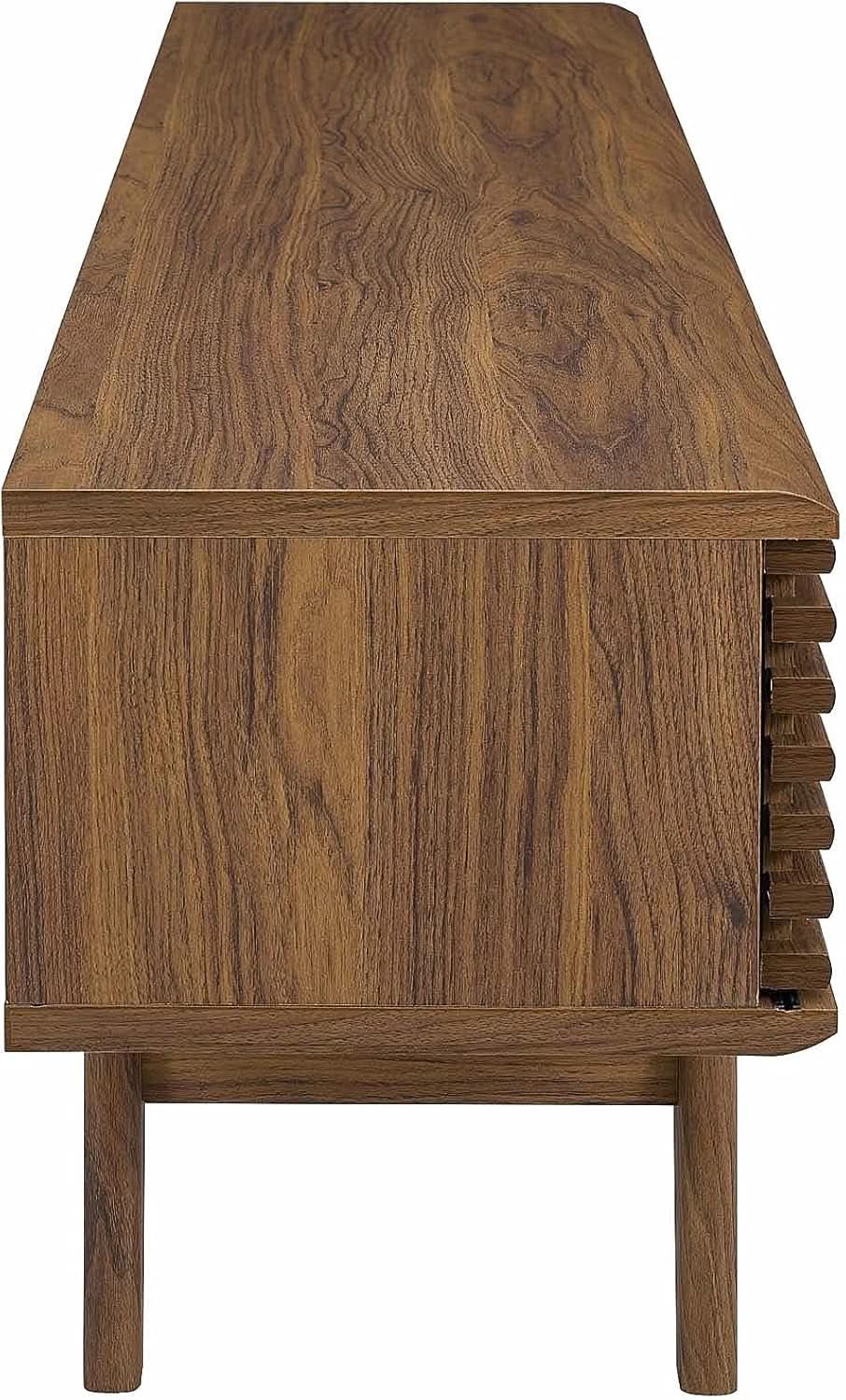 70 Inch Mid Century Modern Walnut TV Stand Console