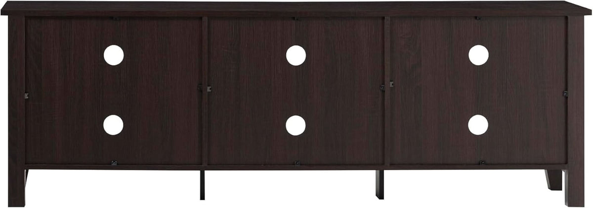 70 Inch TV Stand Espresso Finish With Adjustable Shelves