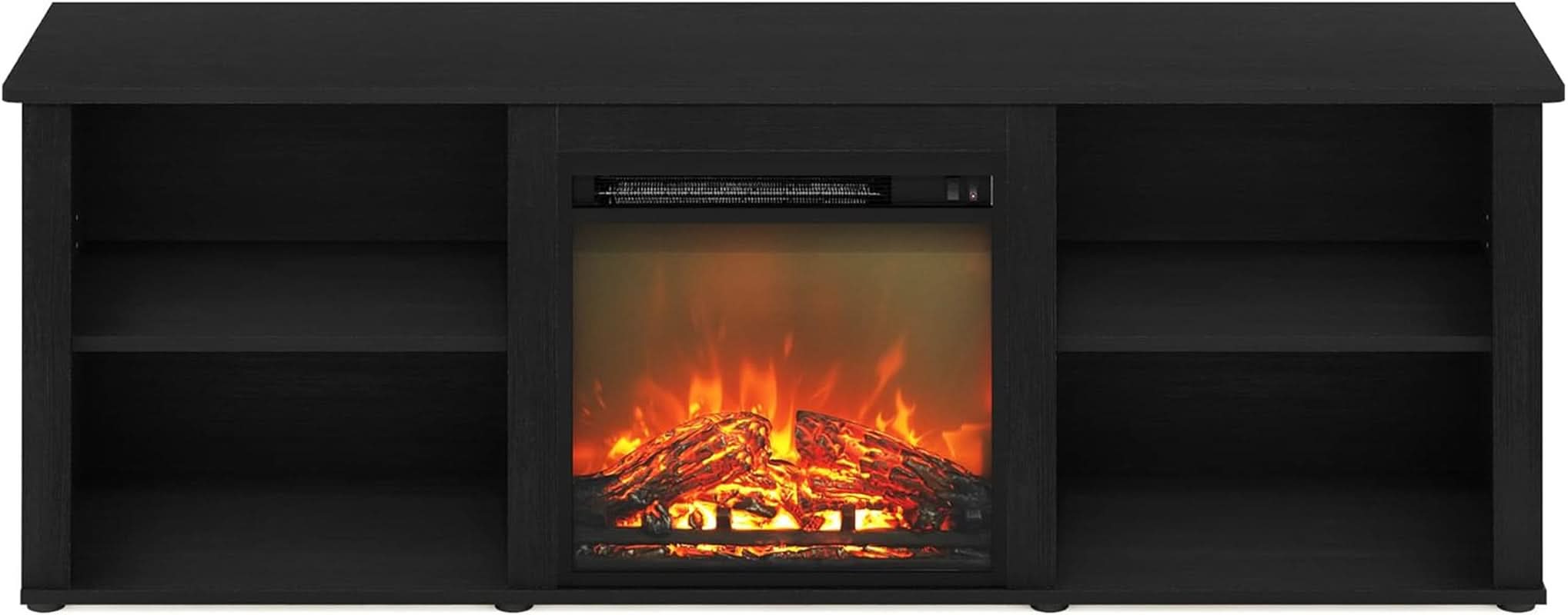 70 Inch TV Stand With Electric Fireplace Americano Finish