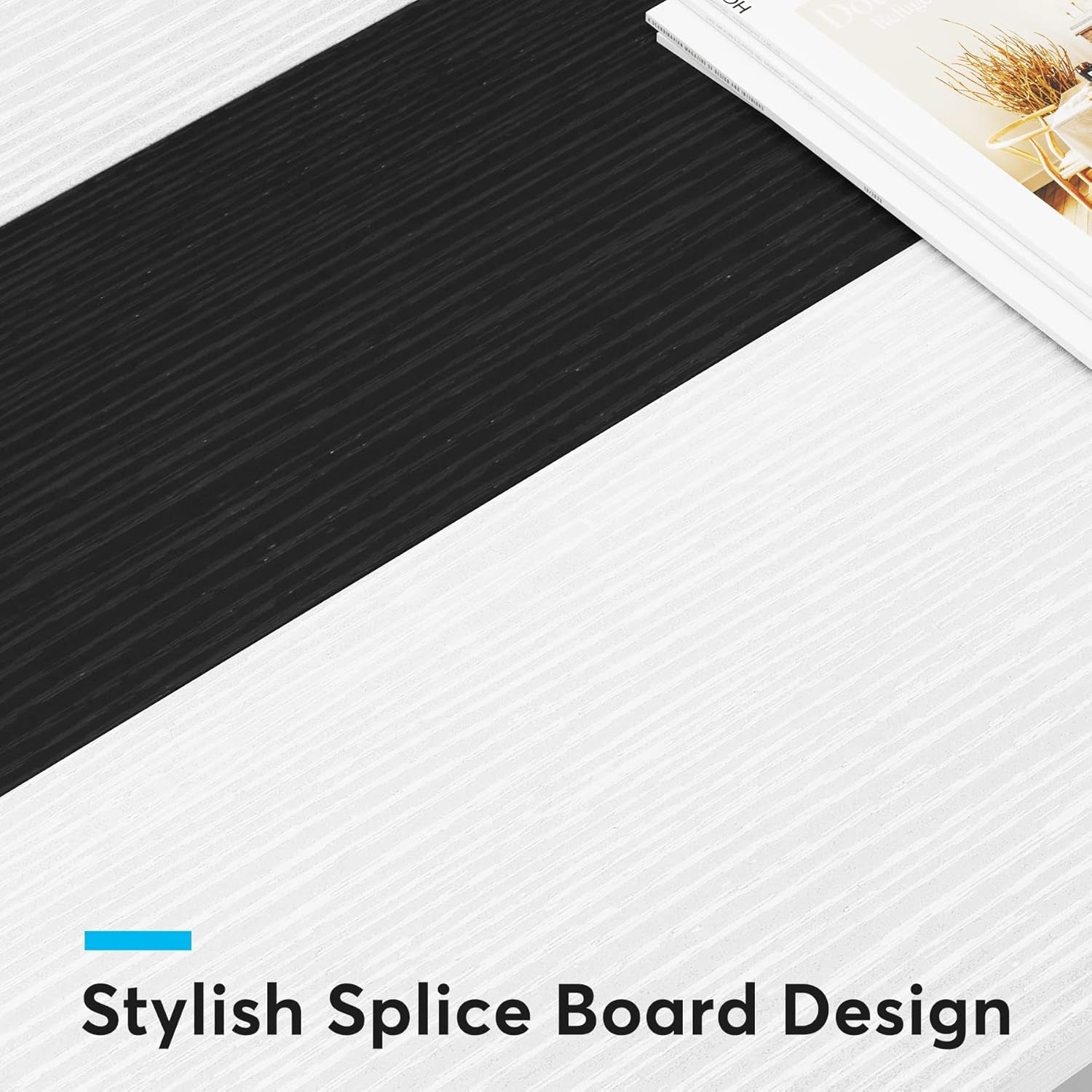 70.8 Inch Executive Desk White And Black Two Tone Finish