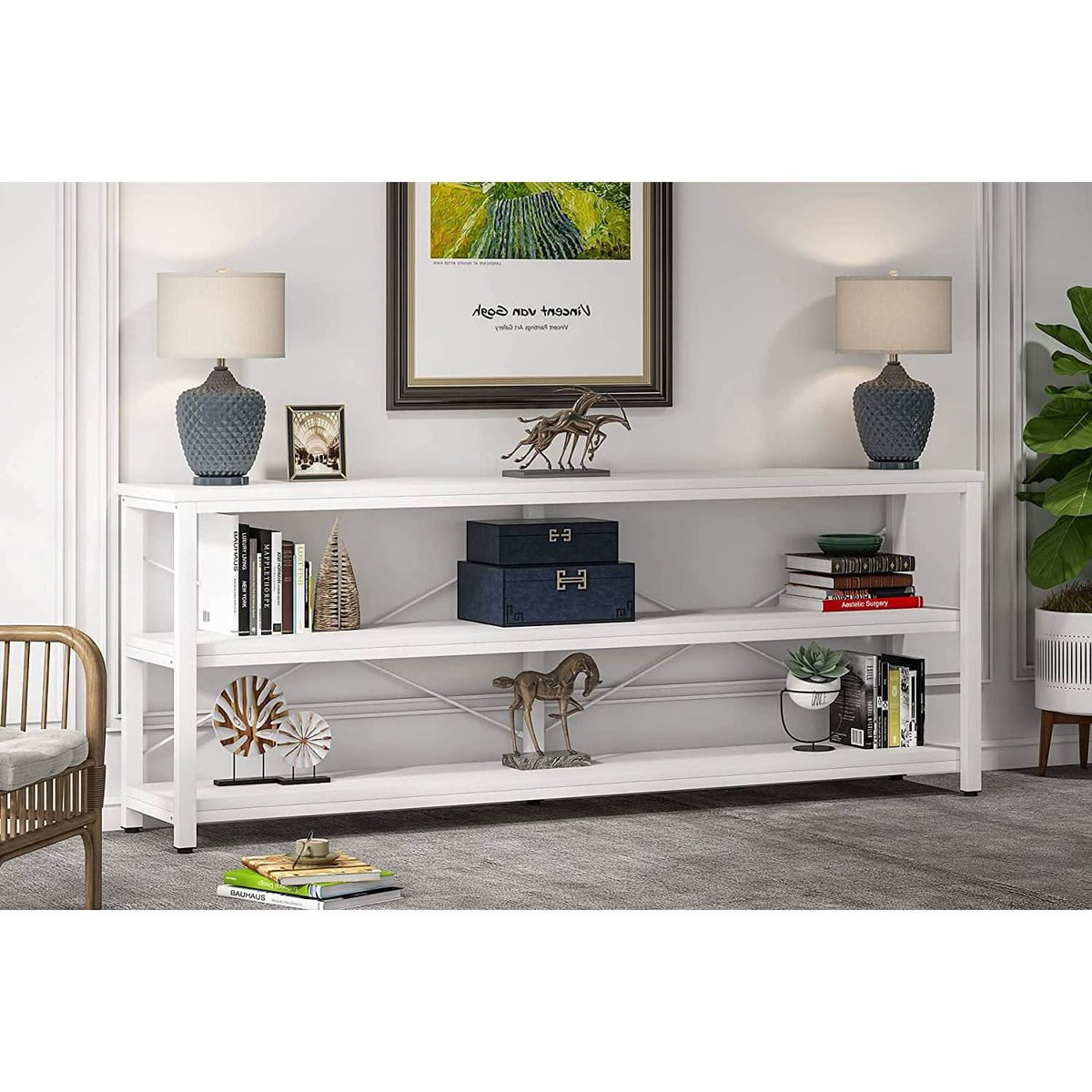 70.8 Inch Long Industrial TV Console With 3 Shelves