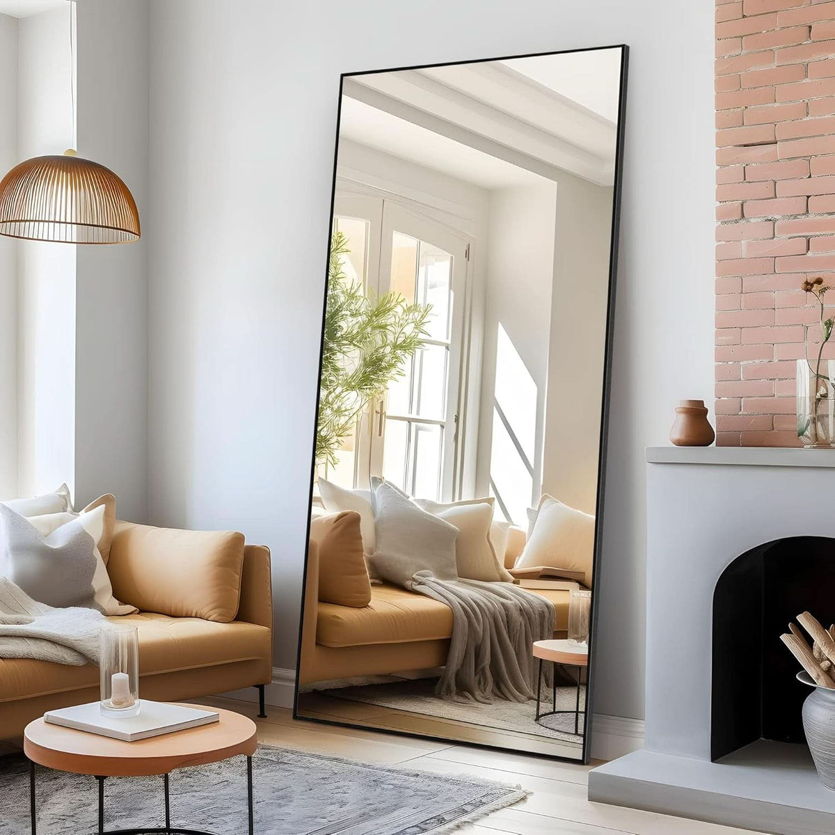 71 Inch By 32 Inch Full Length Mirror Black Aluminum Frame