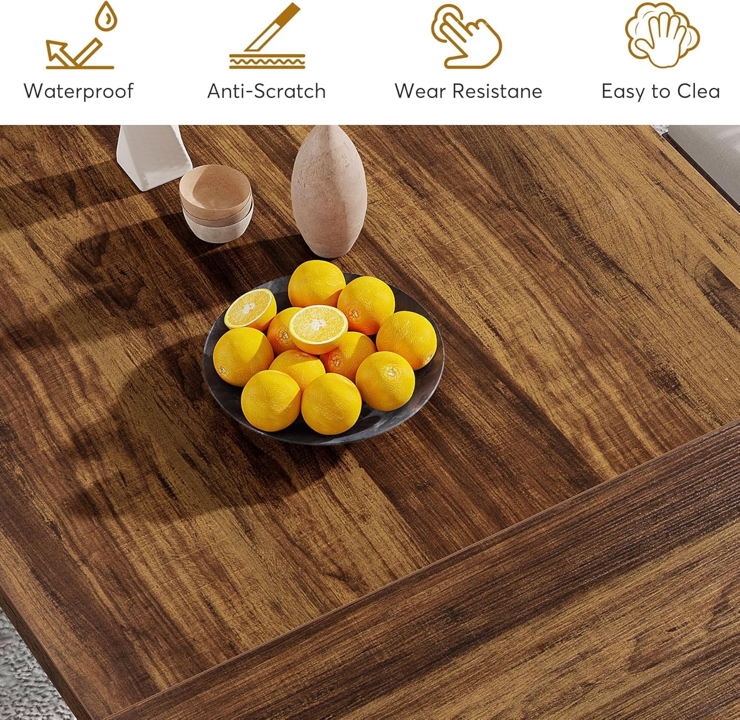 71 Inch Dining Table Rustic Farmhouse For Kitchen Dining