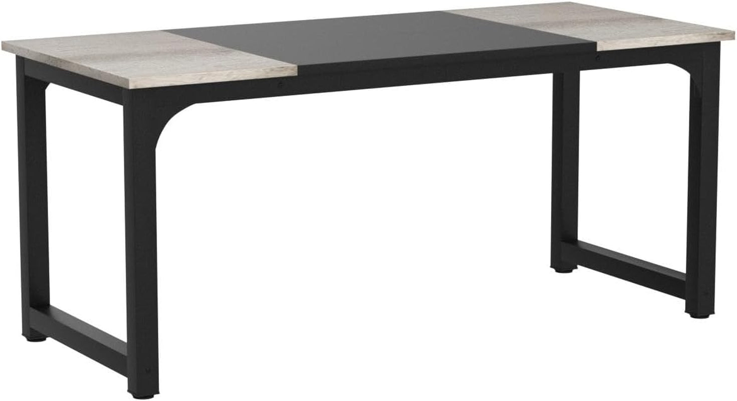 71 Inch Executive Office Desk Vintage Grey Black Large
