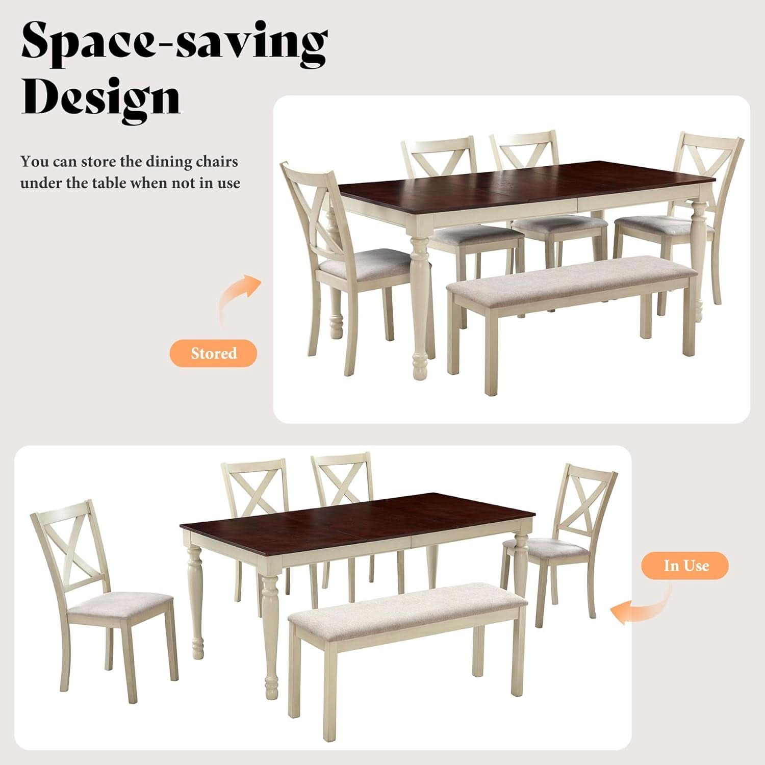 71 Inch Premium Solid Wood Dining Table Walnut Finish
