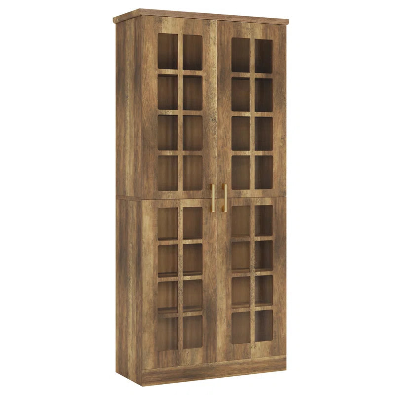 71 Inch Storage Cabinet With Door And Adjustable Shelves