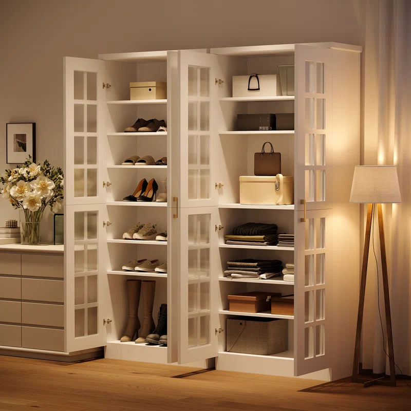 71 Inch Storage Cabinet With Door And Adjustable Shelves