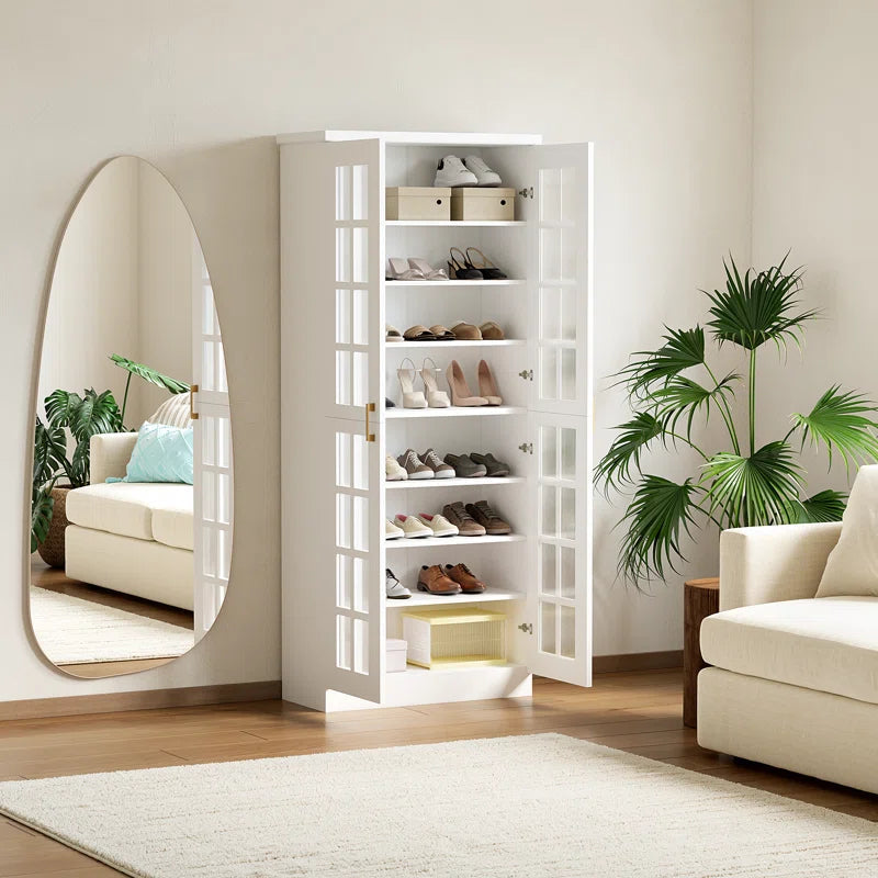71 Inch Storage Cabinet With Door And Adjustable Shelves