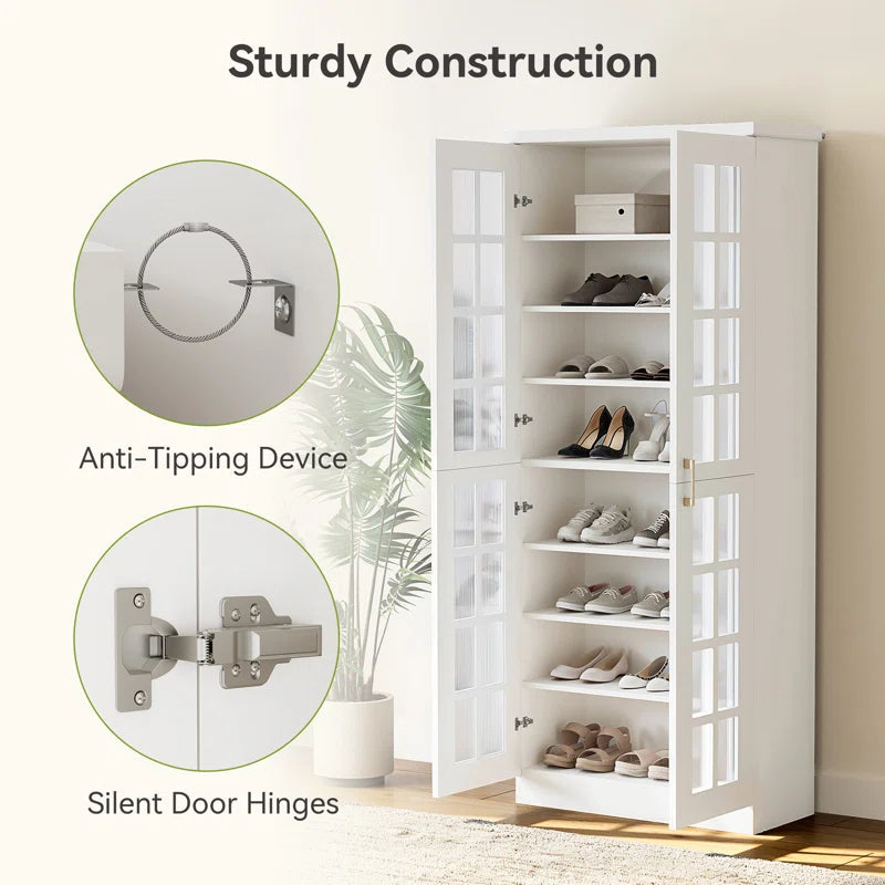 71 Inch Storage Cabinet With Door And Adjustable Shelves