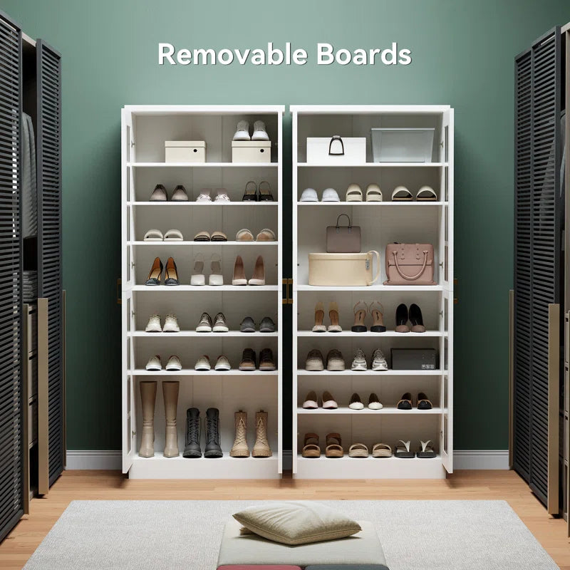 71 Inch Storage Cabinet With Door And Adjustable Shelves