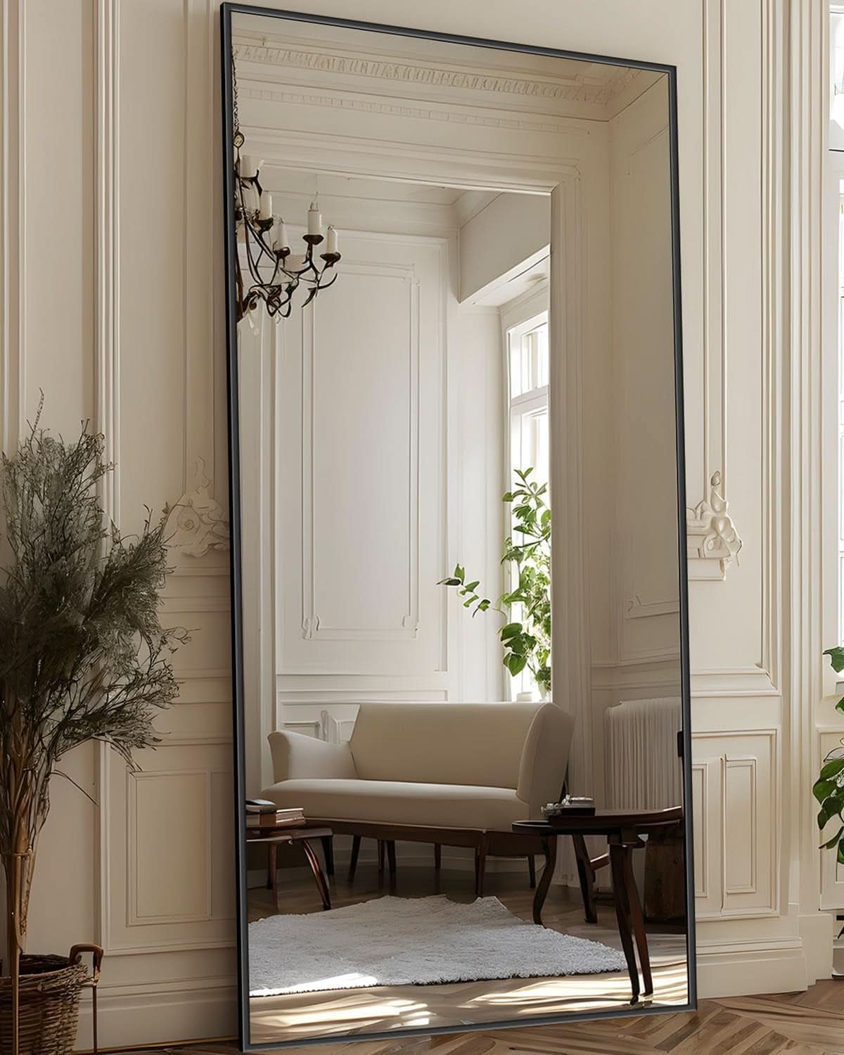 71x28 Inch Black Full Length Floor Mirror For Bedroom