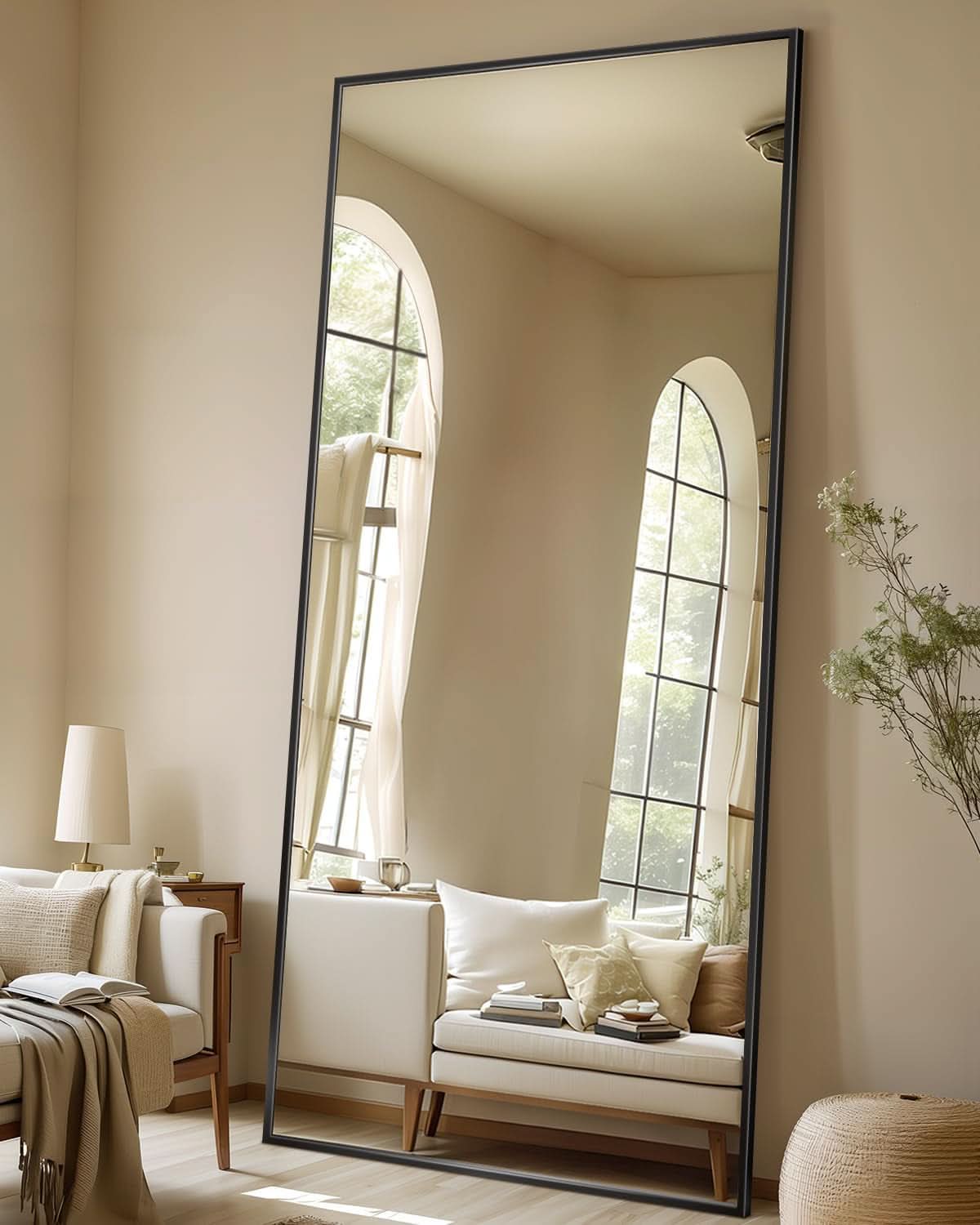 71x28 Inch Black Full Length Floor Mirror For Bedroom