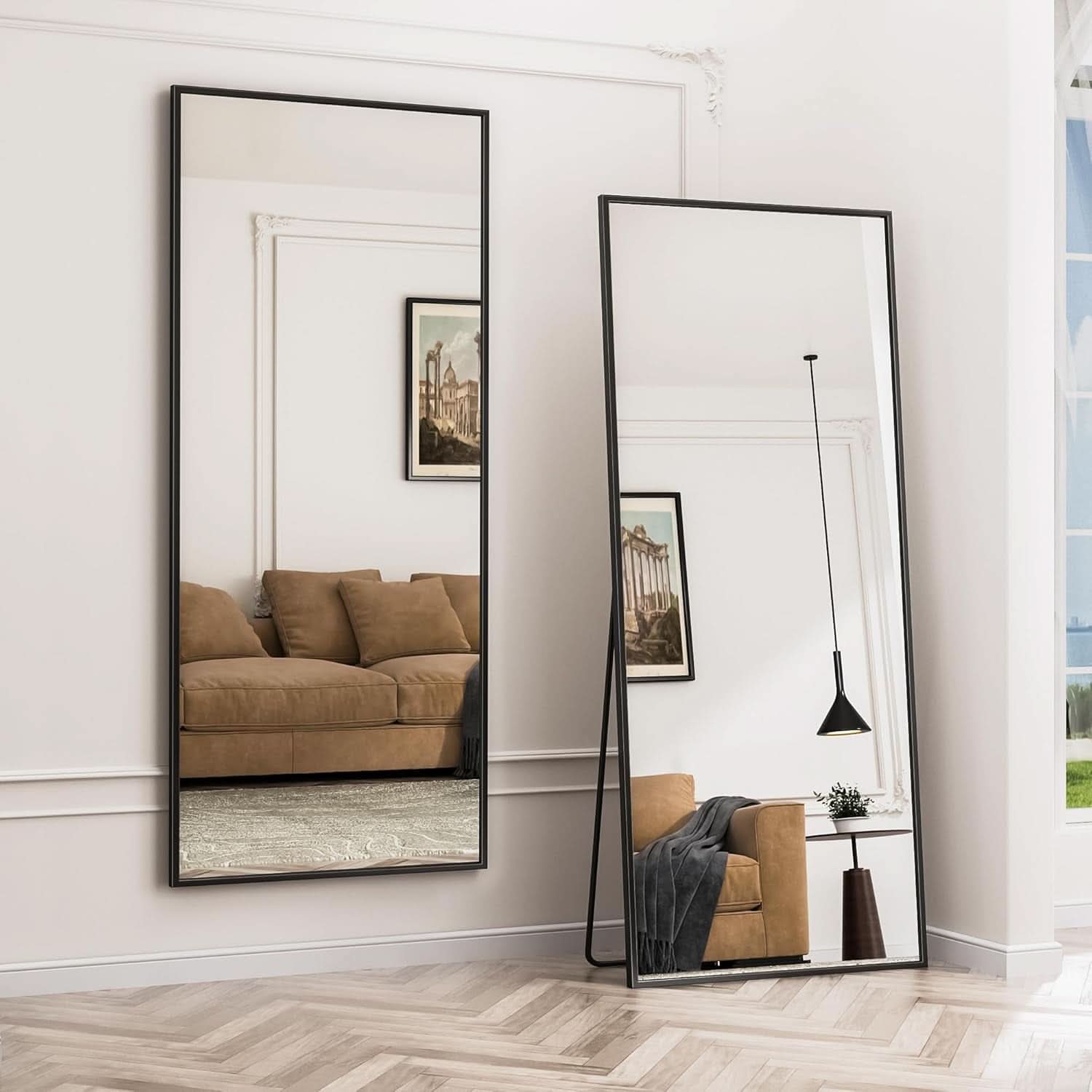 71x28 Inch Black Full Length Floor Mirror For Bedroom