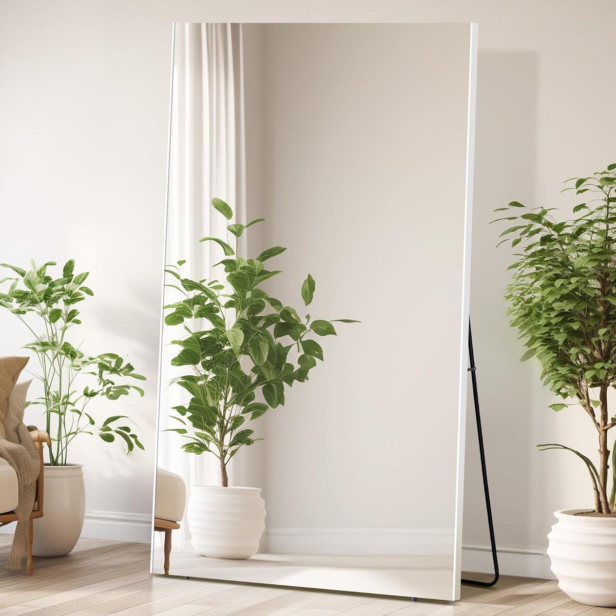 71x40 Inch Full Length Floor Mirror White Home Decor