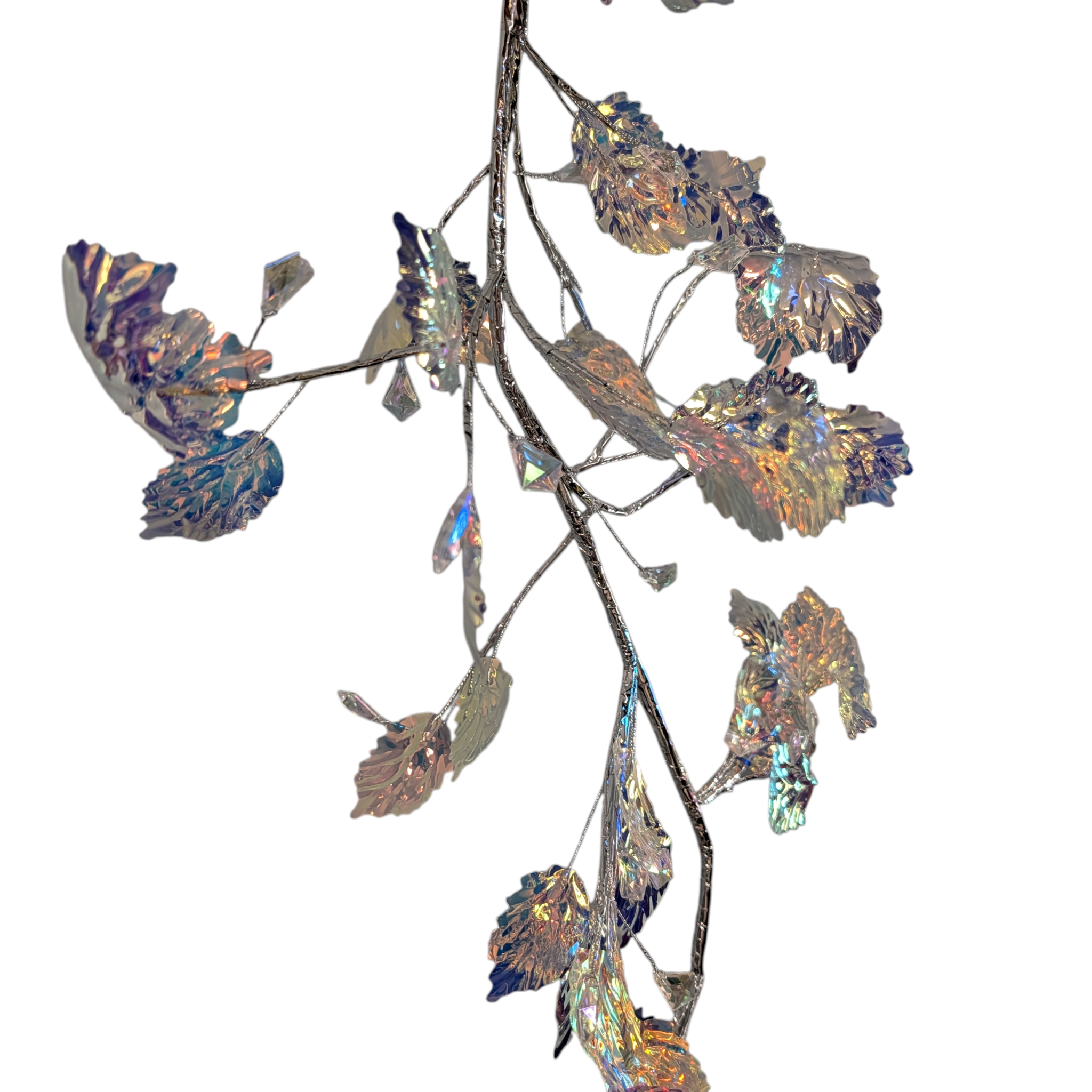 72-Inch (6-Foot) Holographic Holiday Garland with Jewels