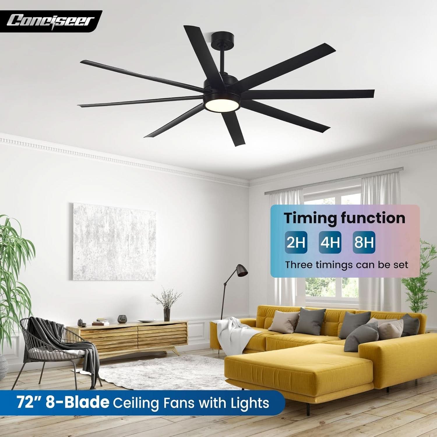 72 Inch Ceiling Fan DC Motor High Performance Quiet