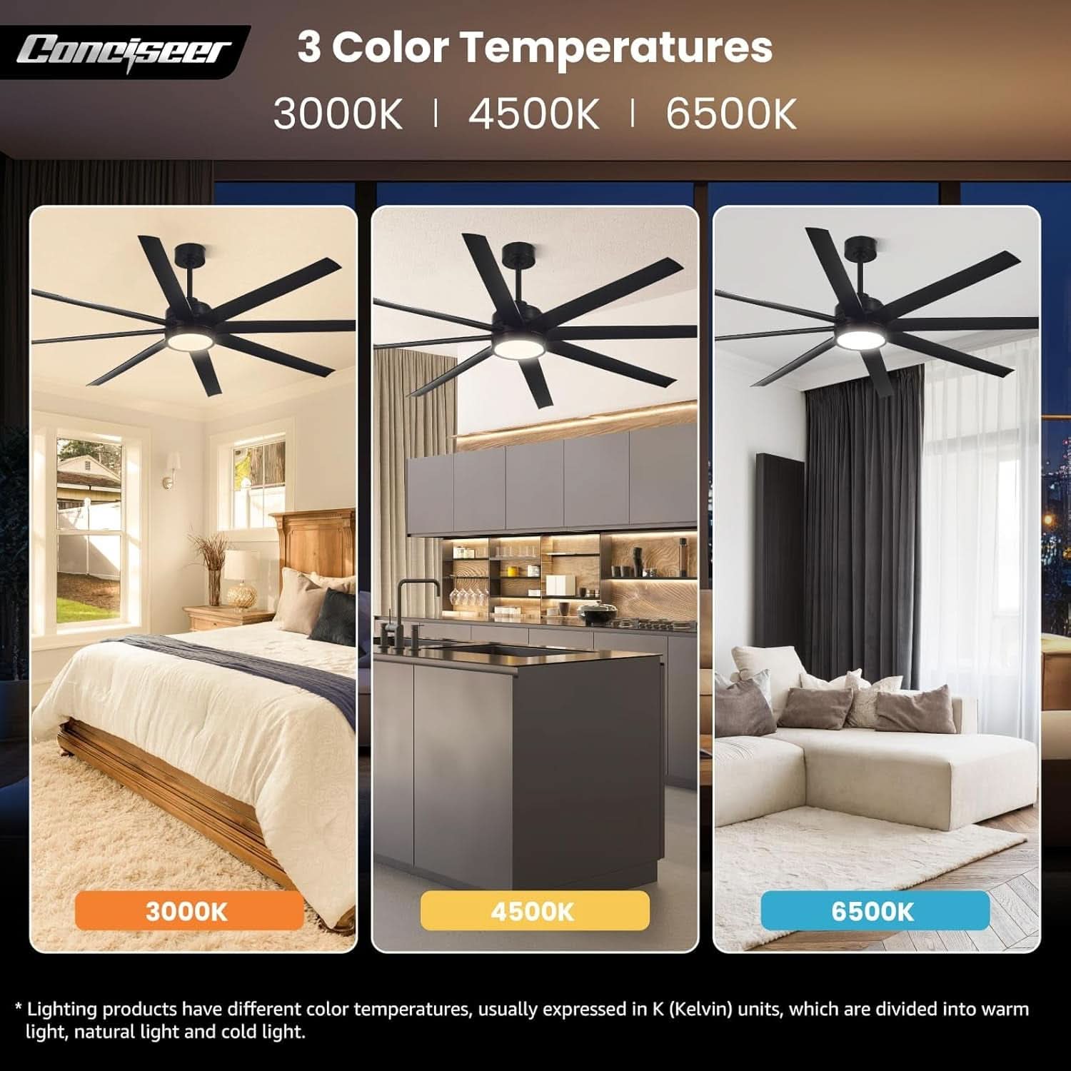 72 Inch Ceiling Fan DC Motor High Performance Quiet
