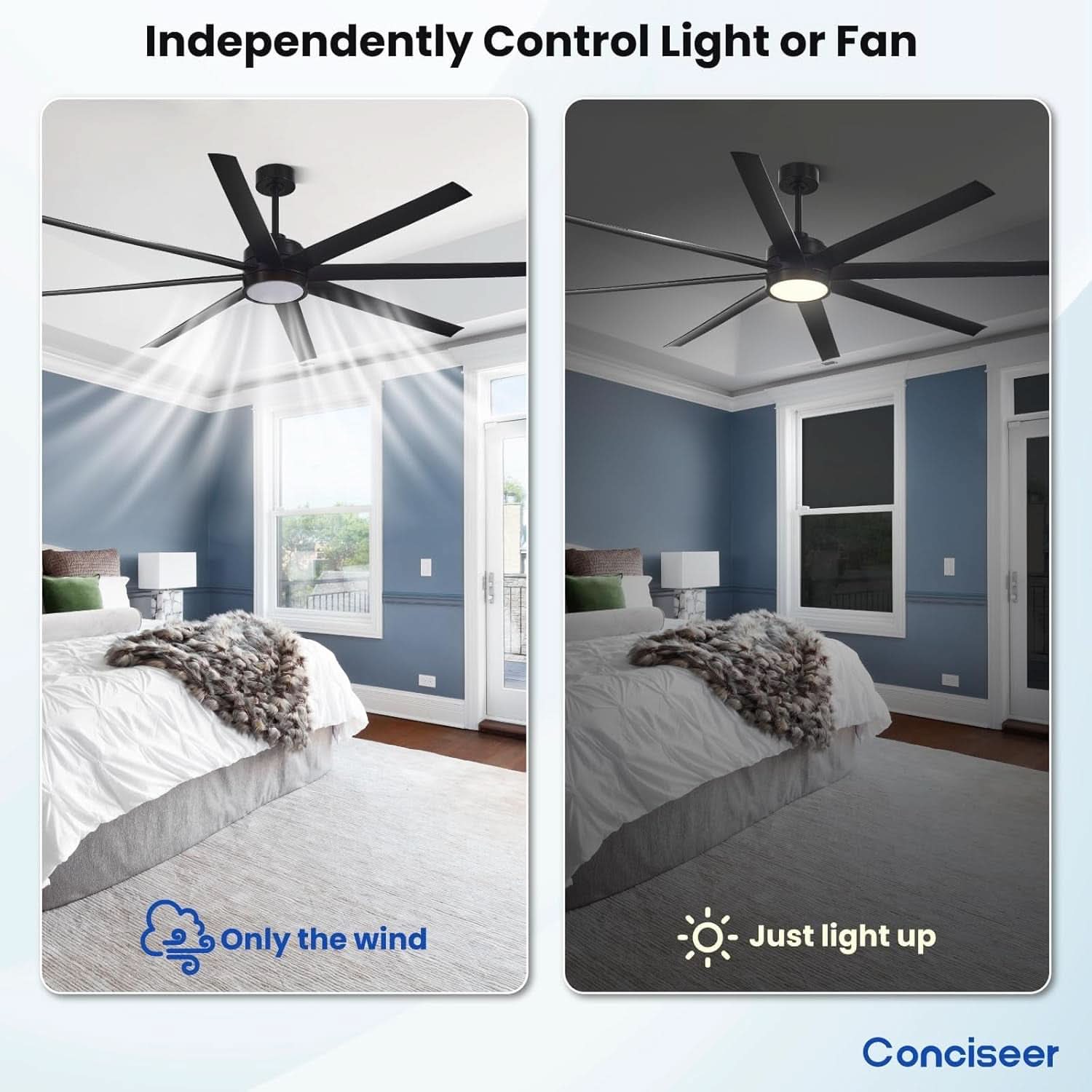 72 Inch Ceiling Fan DC Motor High Performance Quiet